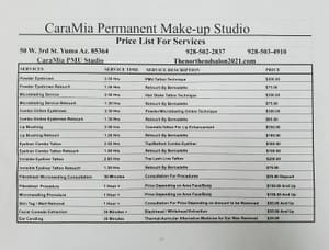 Permanent makeup work by CaraMia Permanent Make-up Studio in Yuma, AZ