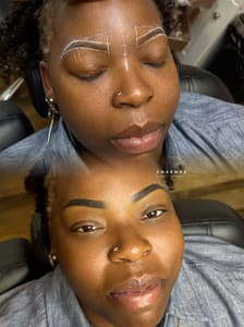 Permanent makeup work by Charmed Beauty Company in Augusta, GA