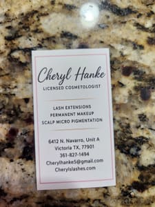 Permanent makeup work by Cheryl Hanke in Victoria, TX