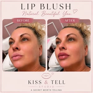 Permanent makeup work by Kiss & Tell Studio by Tatted Beauty in Muscle Shoals, AL