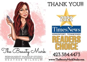 Permanent makeup work by The Beauty Mark Permanent Makeup Studio in Kingsport, TN