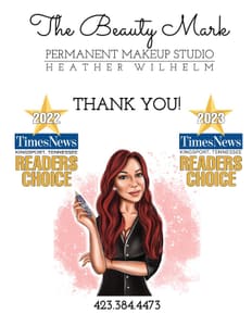Permanent makeup work by The Beauty Mark Permanent Makeup Studio in Kingsport, TN