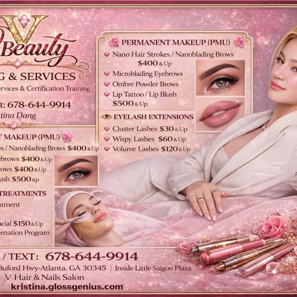 V Hair Salon & Permanent MakeUp Microblading Eyebrows Chamblee Atlanta GA - permanent makeup work in Atlanta, GA